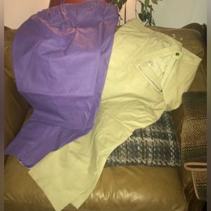 Leather Lavender or Beige Pants Plus Sizes see pictures of each pair (Lot of 1)